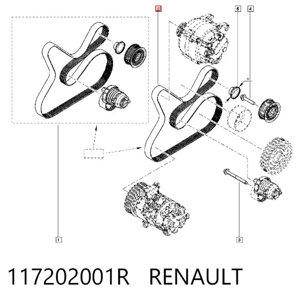 Pas napędowy mechanizmów 117202001R Renault (RVI)