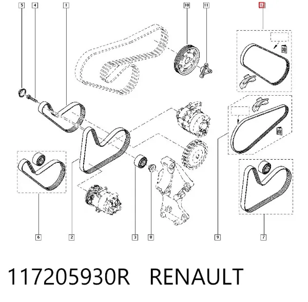 Pas napędowy mechanizmów 117205930R Renault (RVI)