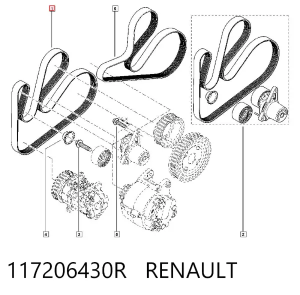 Pas napędowy mechanizmów 117206430R Renault (RVI)