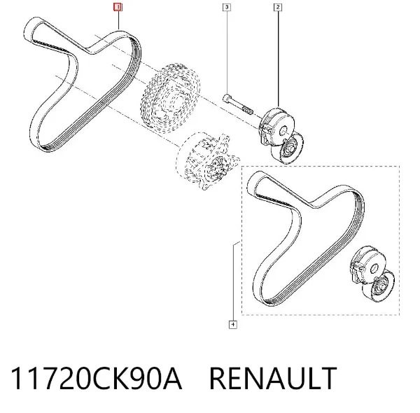 Pas napędowy mechanizmów 11720CK90A Renault (RVI)