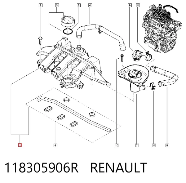 Kolektor ssący 118305906R Renault (RVI)