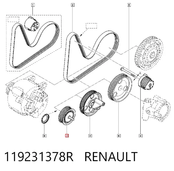 Rolka prowadząca, kierunkowa paska napędowego 119231378R Renault (RVI)