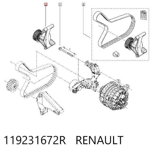 Pasek napędowy mechanizmów, zestaw 119231672R Renault (RVI)