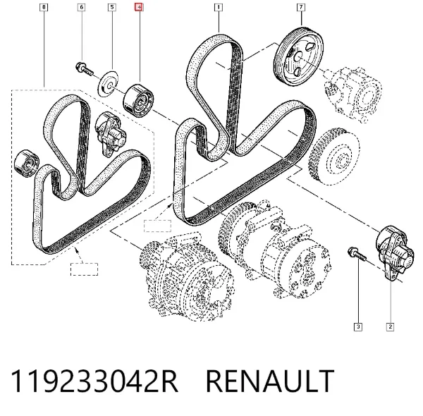 Rolka prowadząca, kierunkowa paska napędowego 119233042R Renault (RVI)
