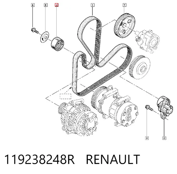 Rolka prowadząca, kierunkowa paska napędowego 119238248R Renault (RVI)