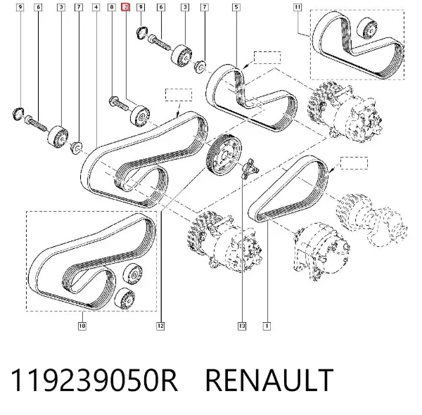 Rolka napinacza paska napędowego 119239050R Renault (RVI)