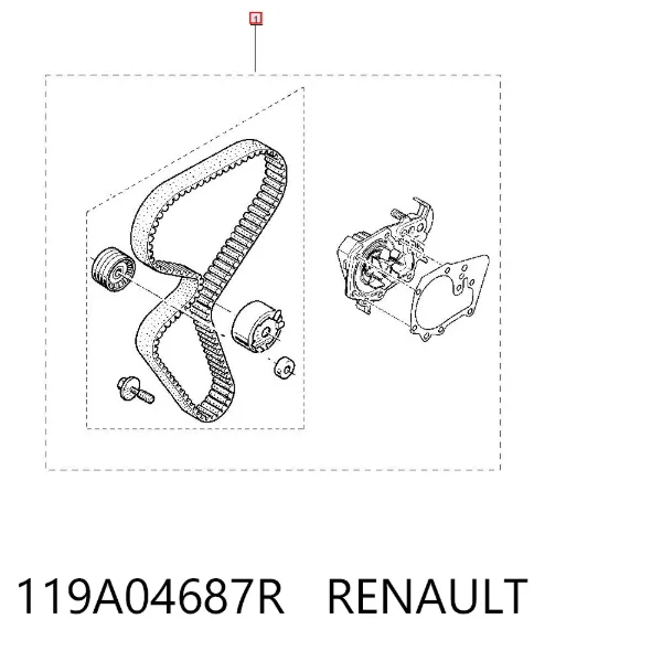 Pasek rozrządu, zestaw 119A04687R Renault (RVI)