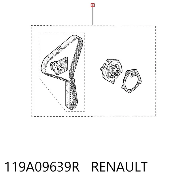 Pasek rozrządu, zestaw 119A09639R Renault (RVI)