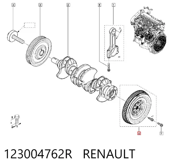 Koło zamachowe silnika 123004762R Renault (RVI)