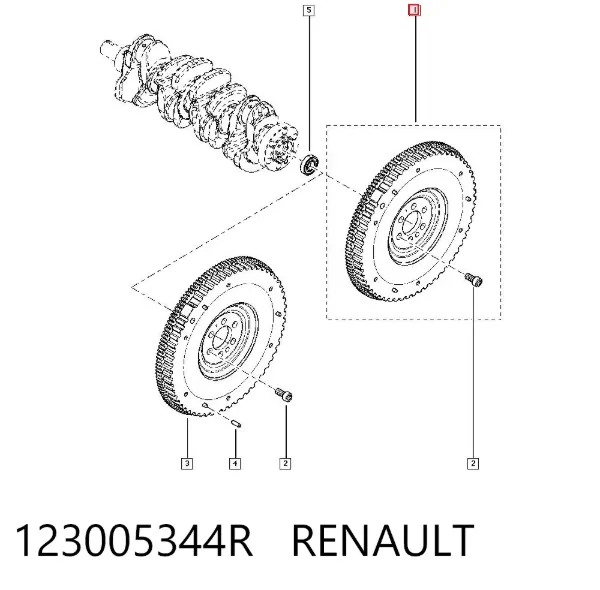 Koło zamachowe silnika 123005344R Renault (RVI)