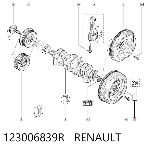 Koło zamachowe silnika 123006839R Renault (RVI)