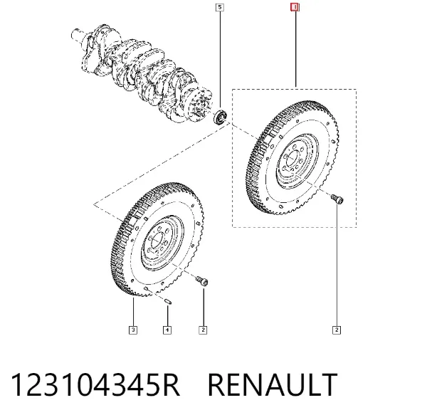 Koło zamachowe silnika 123104345R Renault (RVI)