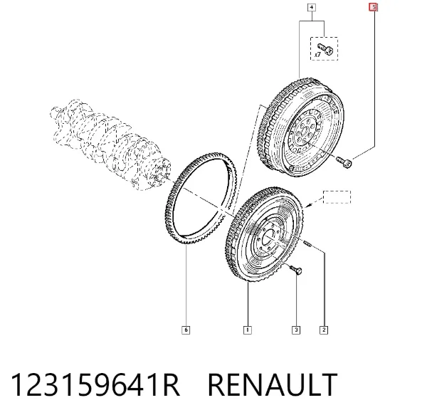 Śruba mocowania koła zamachowego 123159641R Renault (RVI)