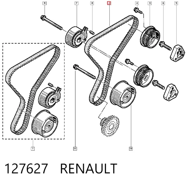 Pasek rozrządu 127627 Renault (RVI)