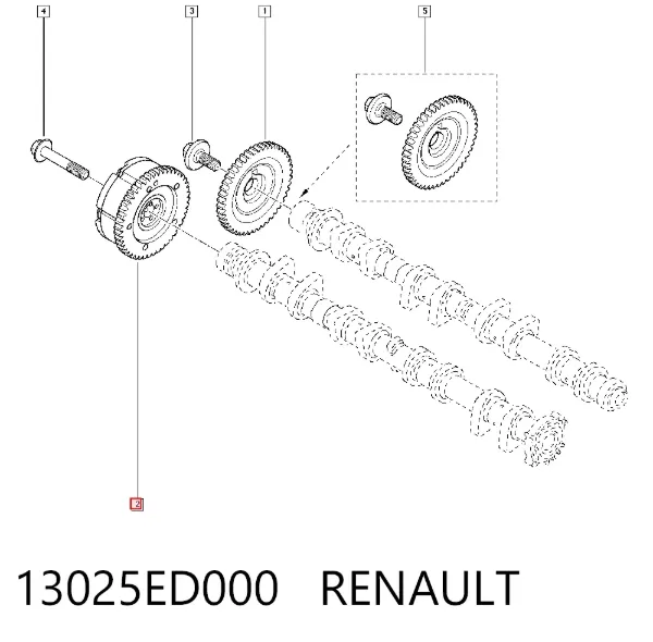 Koło zębate walcowe wału rozrządu silnika, dolotowego (ssącego) 13025ED000 Renault (RVI)