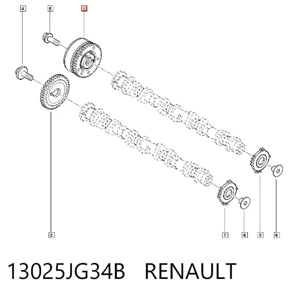 Koło zębatewalcowe wałka rozrządu silnika 13025JG34B Renault (RVI)