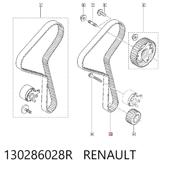 Pasek rozrządu 130286028R Renault (RVI)