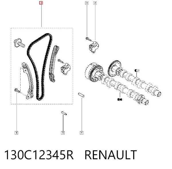 Łańcuch rozrządu, zestaw 130C12345R Renault (RVI)