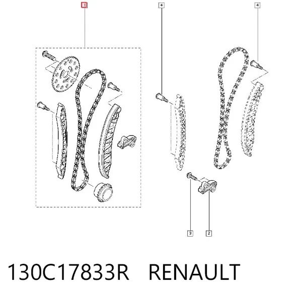 Łańcuch rozrządu, zestaw 130C17833R Renault (RVI)