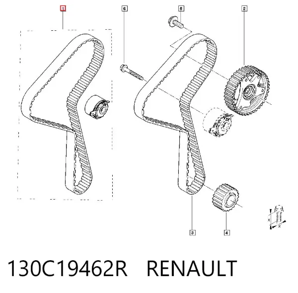 Pasek rozrządu, zestaw 130C19462R Renault (RVI)