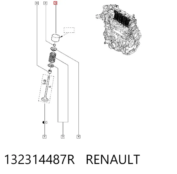 Kompensator hydrauliczny (popychacz hydrauliczny), popychacz zaworu 132314487R Renault (RVI)