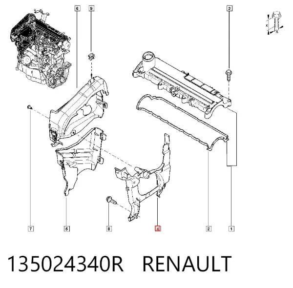 Osłona paska rozrządu wewnętrzna 135024340R Renault (RVI)