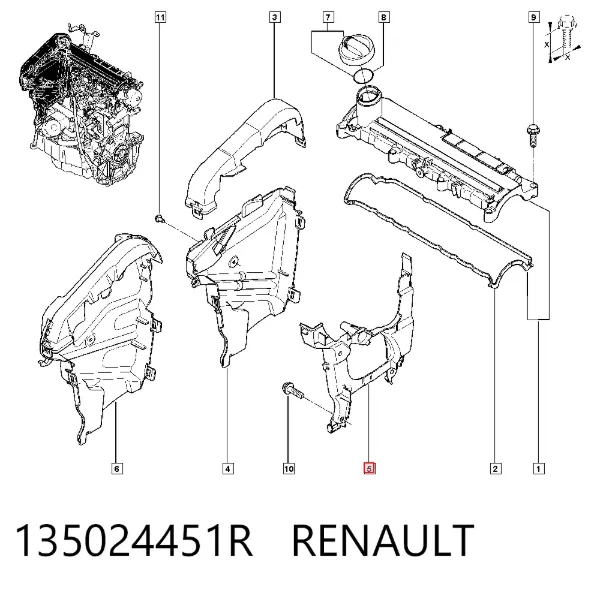 Osłona paska rozrządu wewnętrzna 135024451R Renault (RVI)