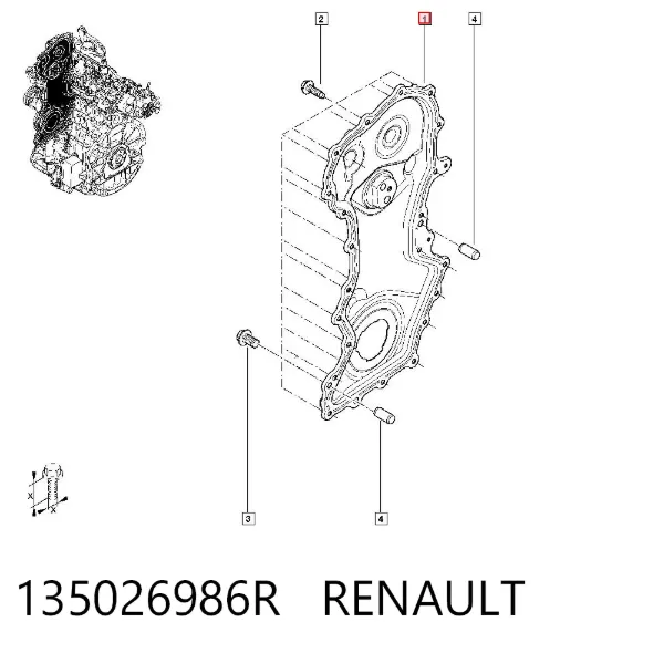 Osłona paska rozrządu 135026986R Renault (RVI)