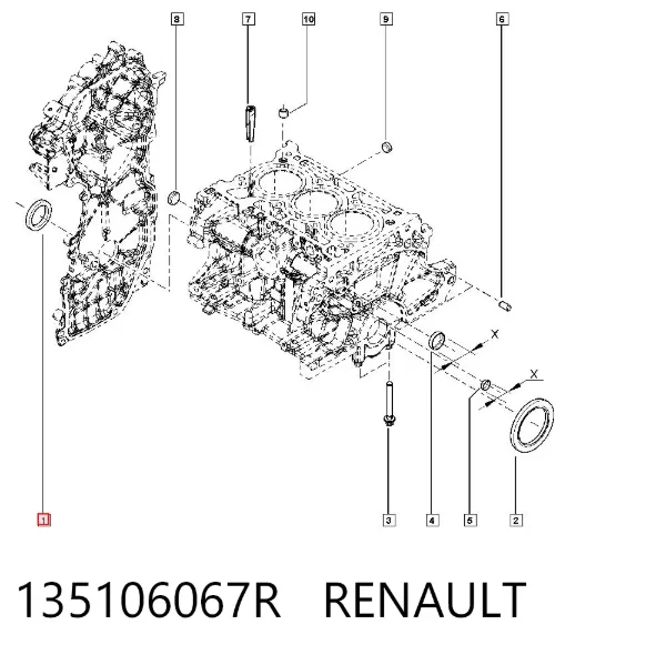 Uszczelniacz wału korbowego przedni Renault Scenic GRAND IV
