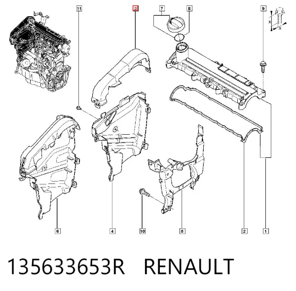 Osłona paska rozrządu górna 135633653R Renault (RVI)