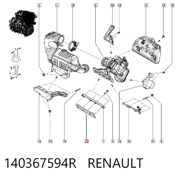 Uszczelka kolektora wydechowego Renault CAPTUR II