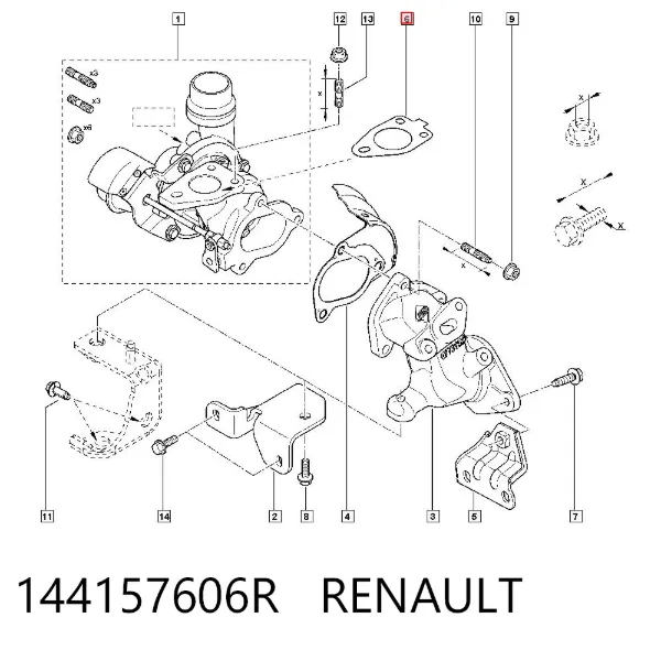 Uszczelka sprężarki 144157606R Renault (RVI)