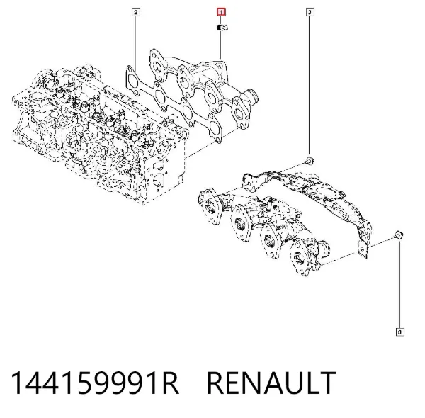 Uszczelka turbiny spalin, wlot 144159991R Renault (RVI)