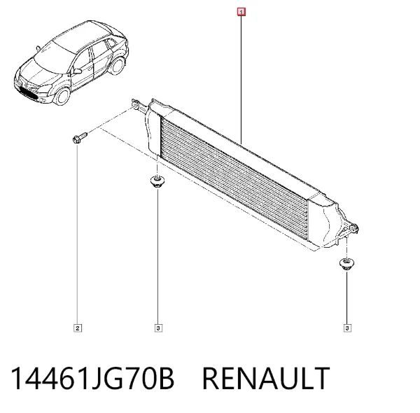 Chłodnica intercoolera 14461JG70B Renault (RVI)
