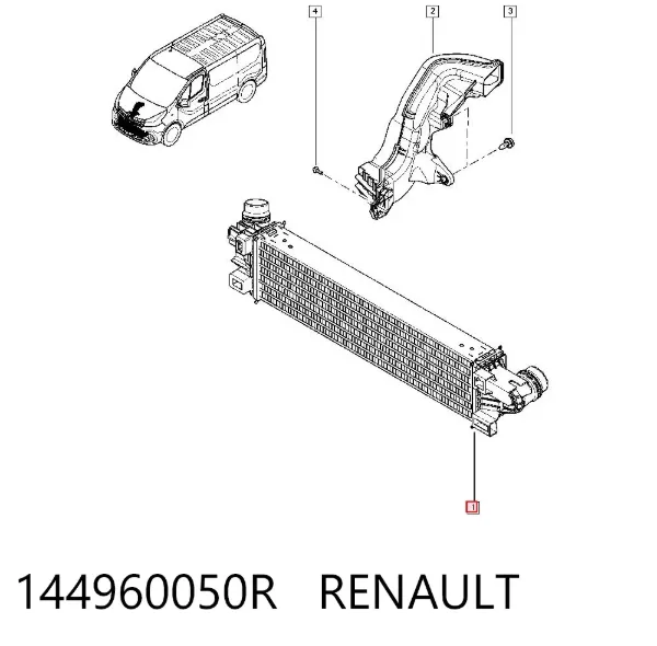 Chłodnica intercoolera 144960050R Renault (RVI)
