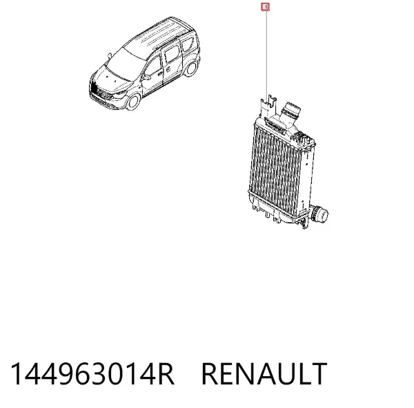 Chłodnica intercoolera 144963014R Renault (RVI)
