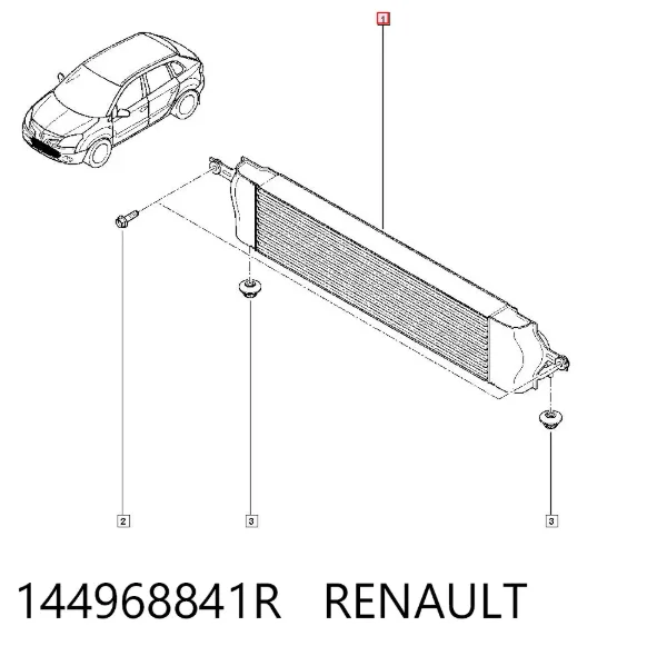 Chłodnica intercoolera 144968841R Renault (RVI)