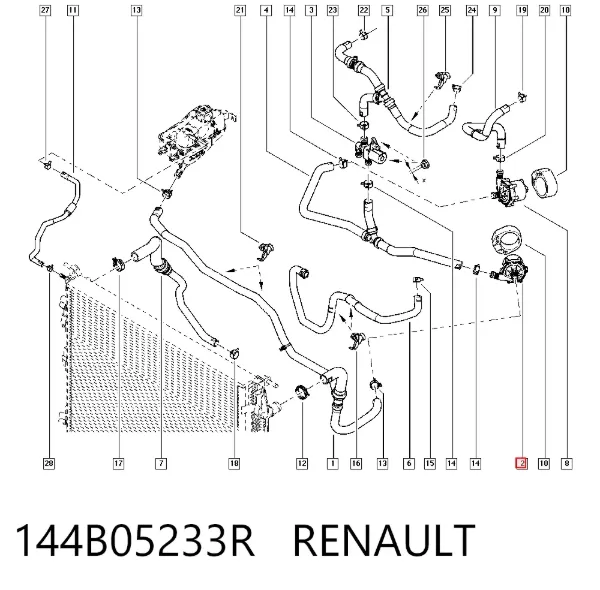 Pompa chłodząca wodna 144B05233R Renault (RVI)