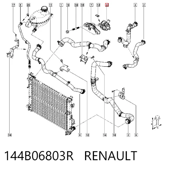 Pompa chłodzenia wodą, dodatkowa elektryczna 144B06803R Renault (RVI)