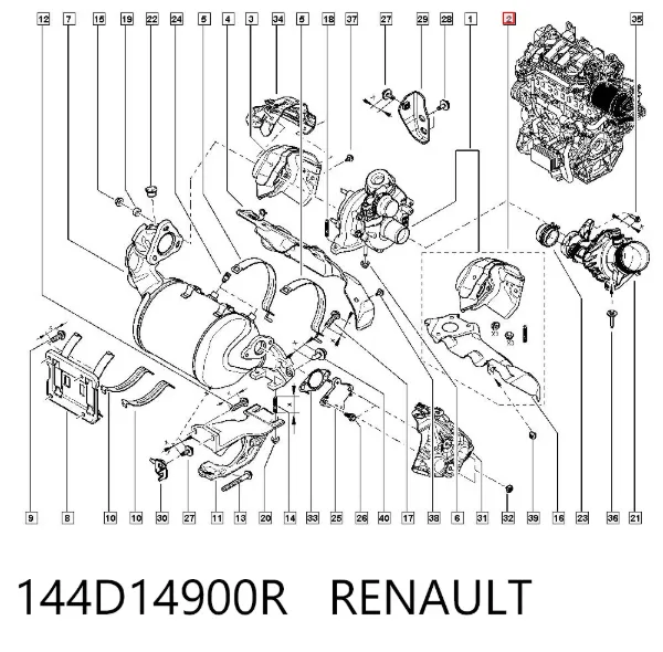 Uszczelka turbiny, zestaw montażowy 144D14900R Renault (RVI)