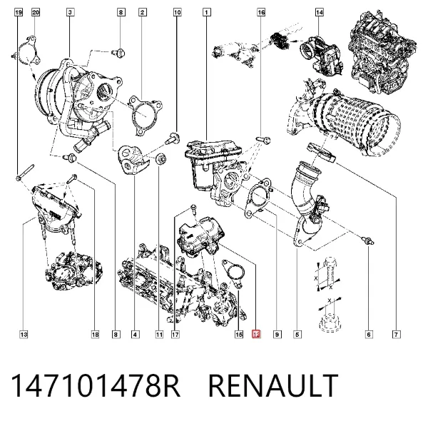 Zawór recyrkulacji spalin EGR 147101478R Renault (RVI)