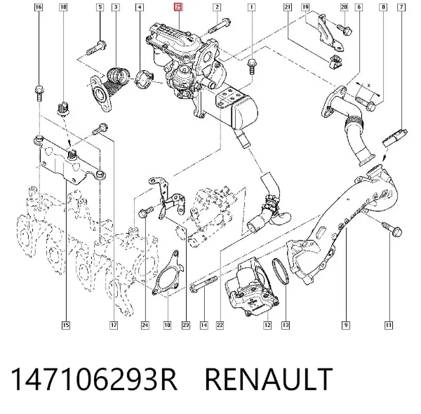 Zawór recyrkulacji spalin EGR 147106293R Renault (RVI)