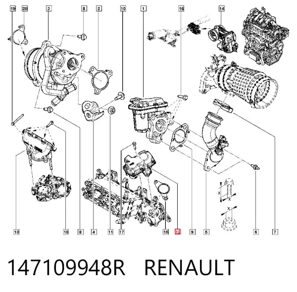 Zawór recyrkulacji spalin EGR 147109948R Renault (RVI)