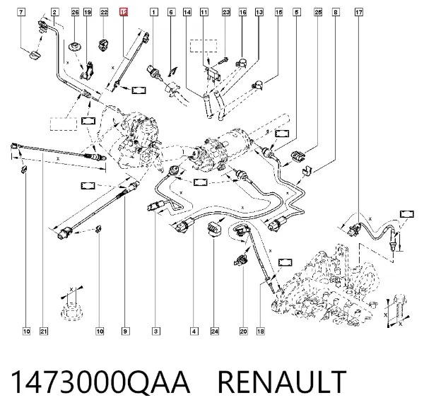 Czujnik temperatury spalin, zaworu EGR 1473000QAA Renault (RVI)