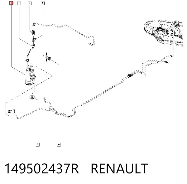 POCHŁANIACZ PAR PALIWA 149502437R Renault (RVI)