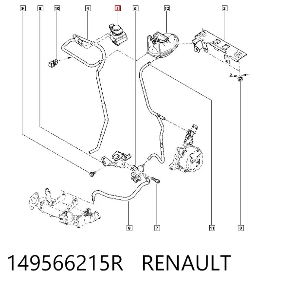 Przetwornik ciśnienia (solenoid) doładowania 149566215R Renault (RVI)