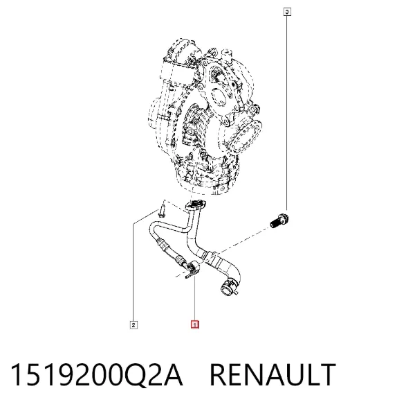 Rurka (przewód) dopływu oleju do turbiny 1519200Q2A Renault (RVI)