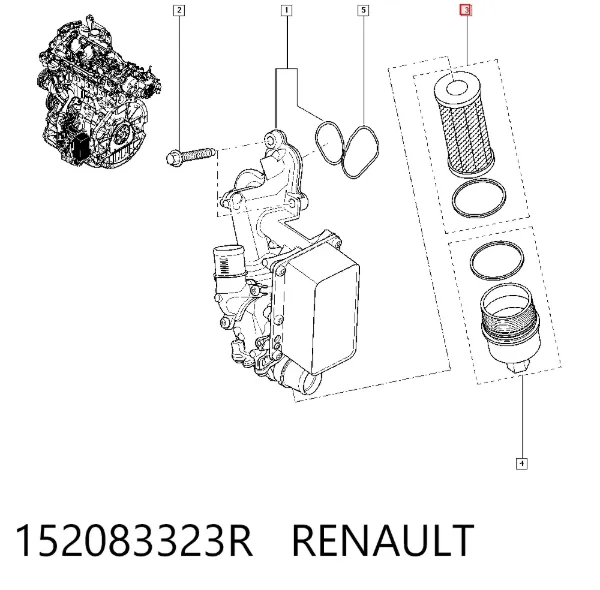 Filtr oleju 152083323R Renault (RVI)