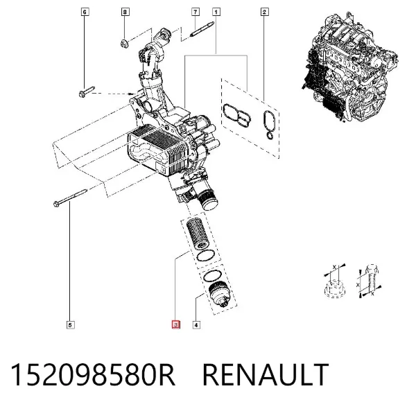 Filtr oleju 152098580R Renault (RVI)