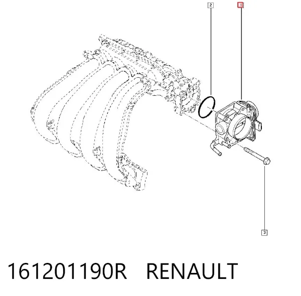 Przepustnica, komplet 161201190R Renault (RVI)
